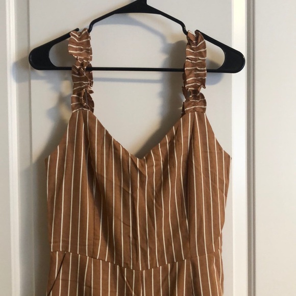 NWT Nasty Gal Stripe Ruffle Strap Jumpsuit - Picture 4 of 5